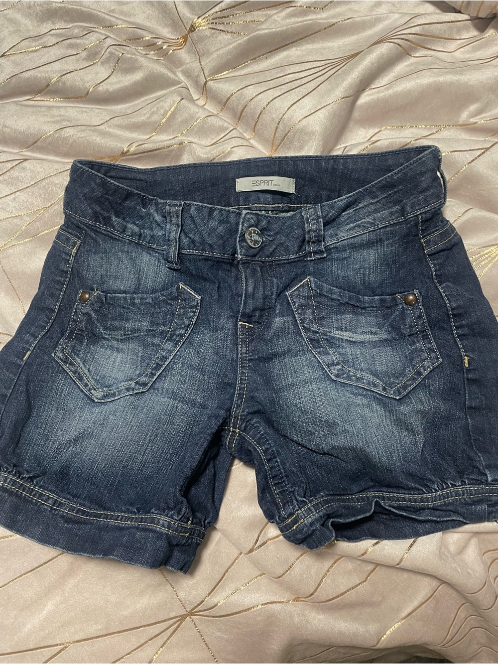 Esprit Women's Dark Indigo Rolled Cuff Denim Shorts
